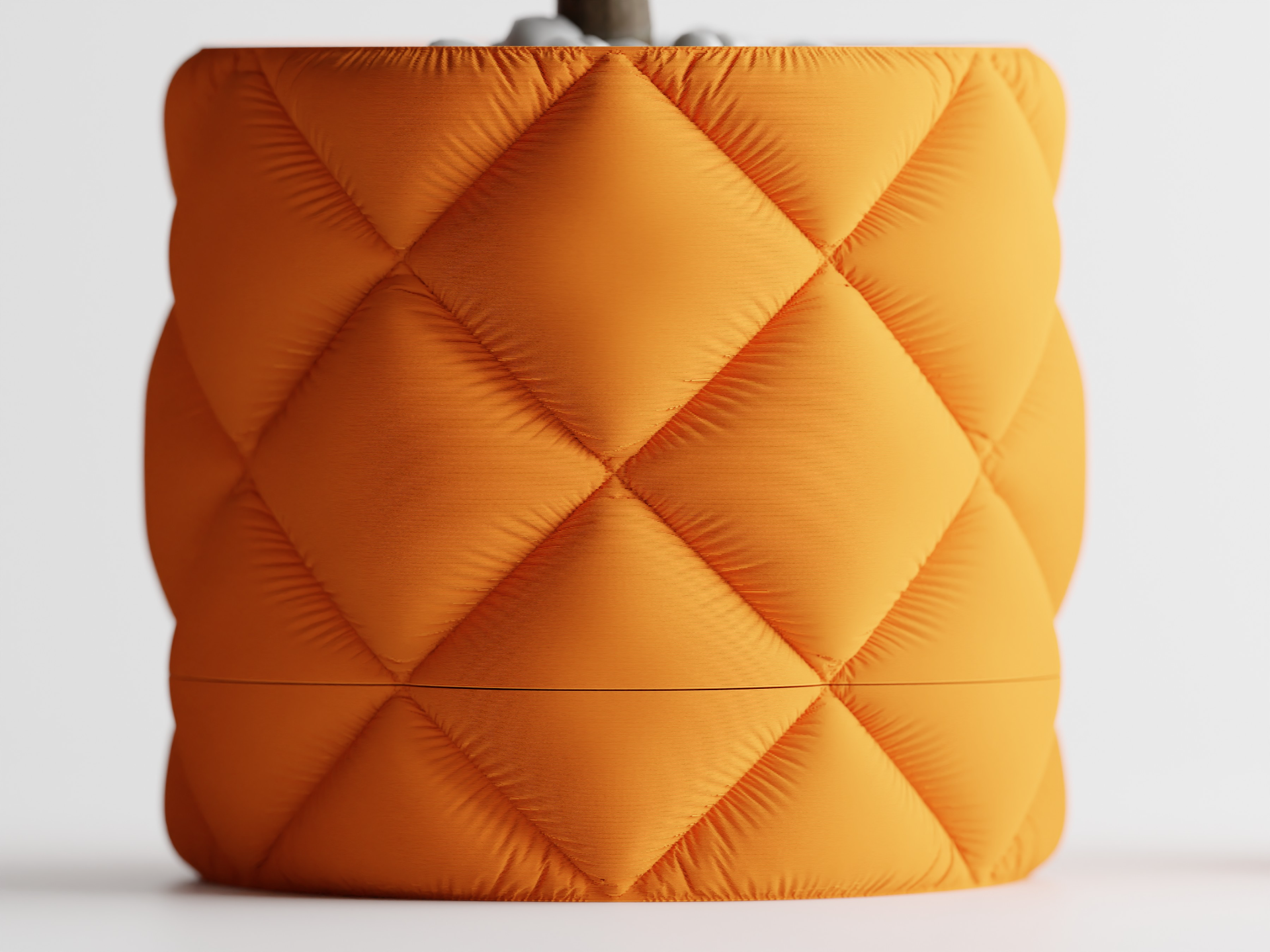 Kapitone Duvar Saksısı – Modern Turuncu Mini Saksı