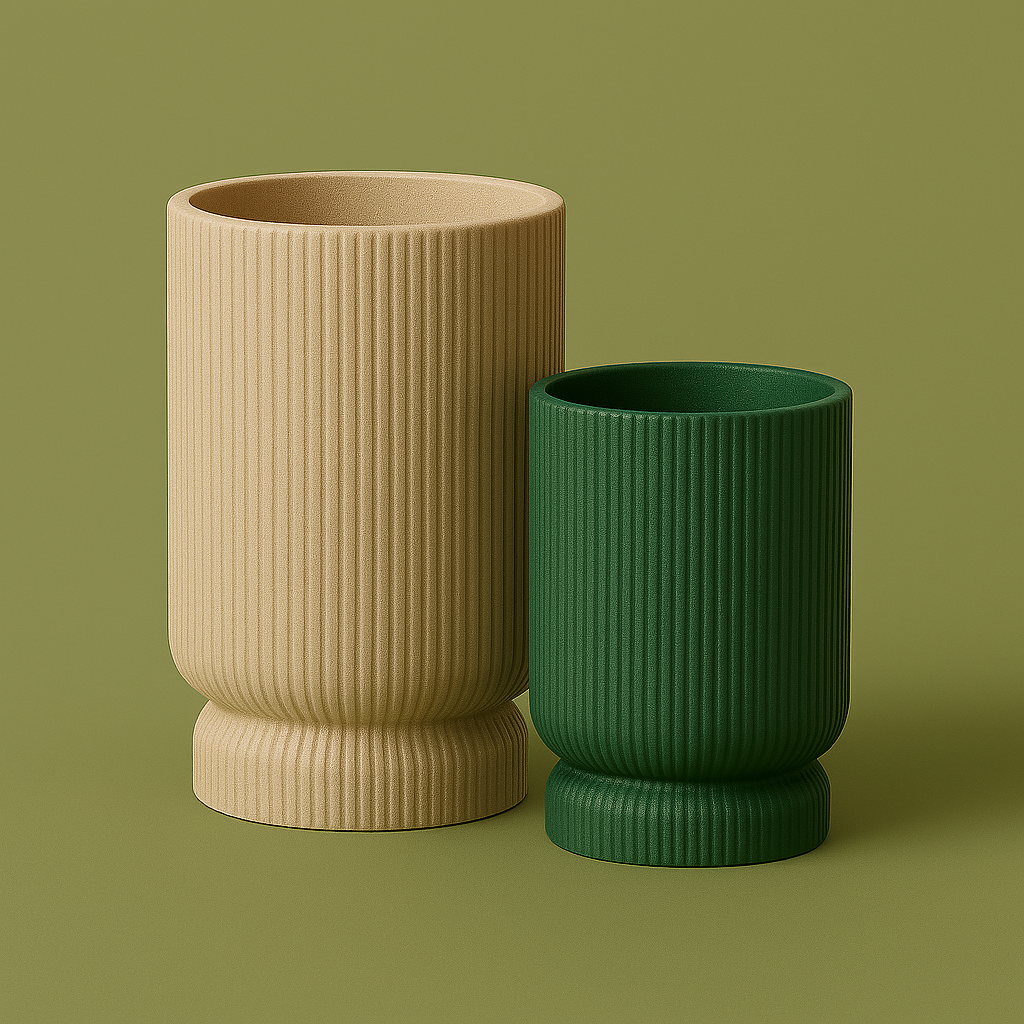 Uzun Çizgili Saksı