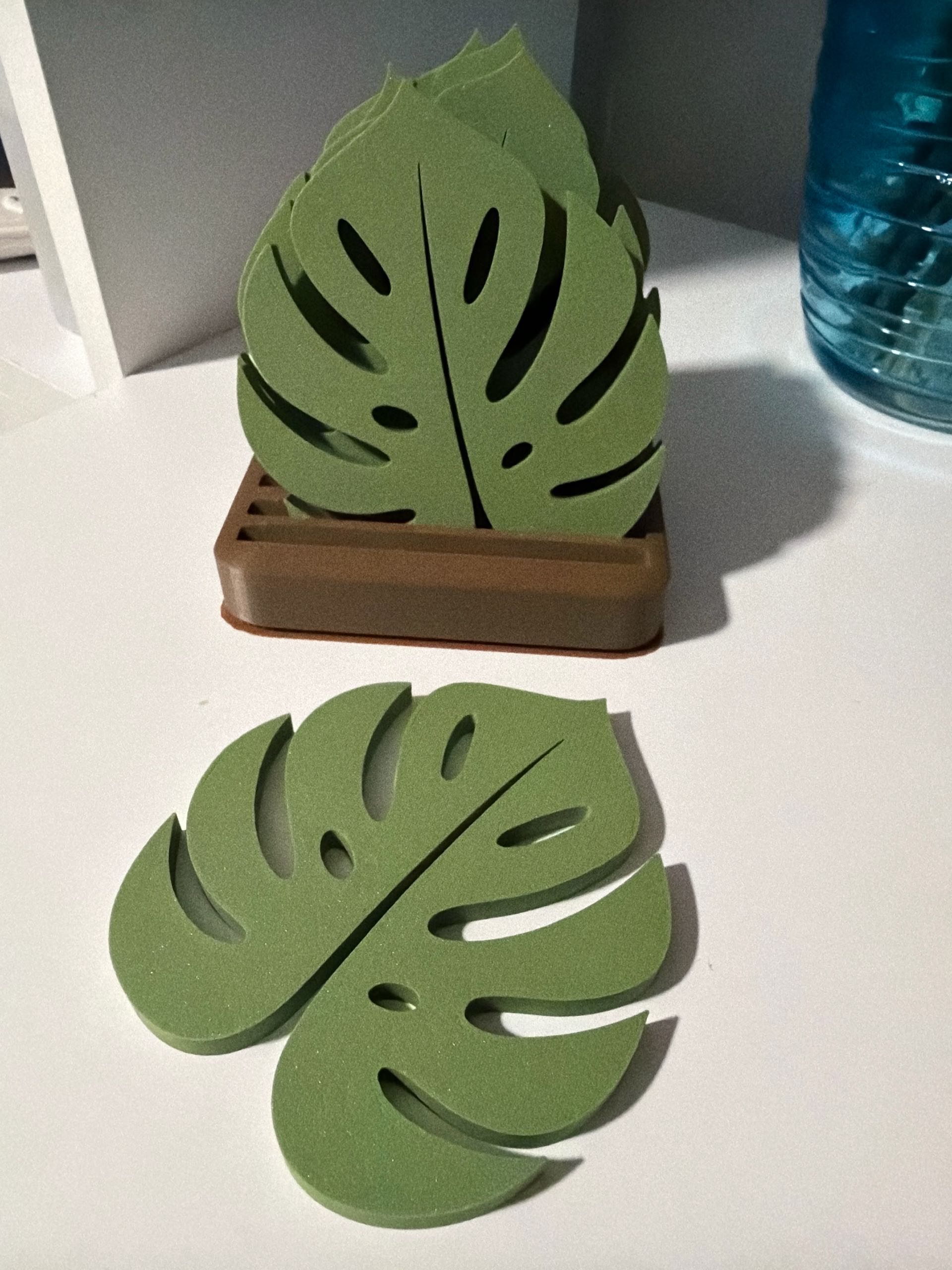 Monstera Yaprak Bardak Altlığı Seti