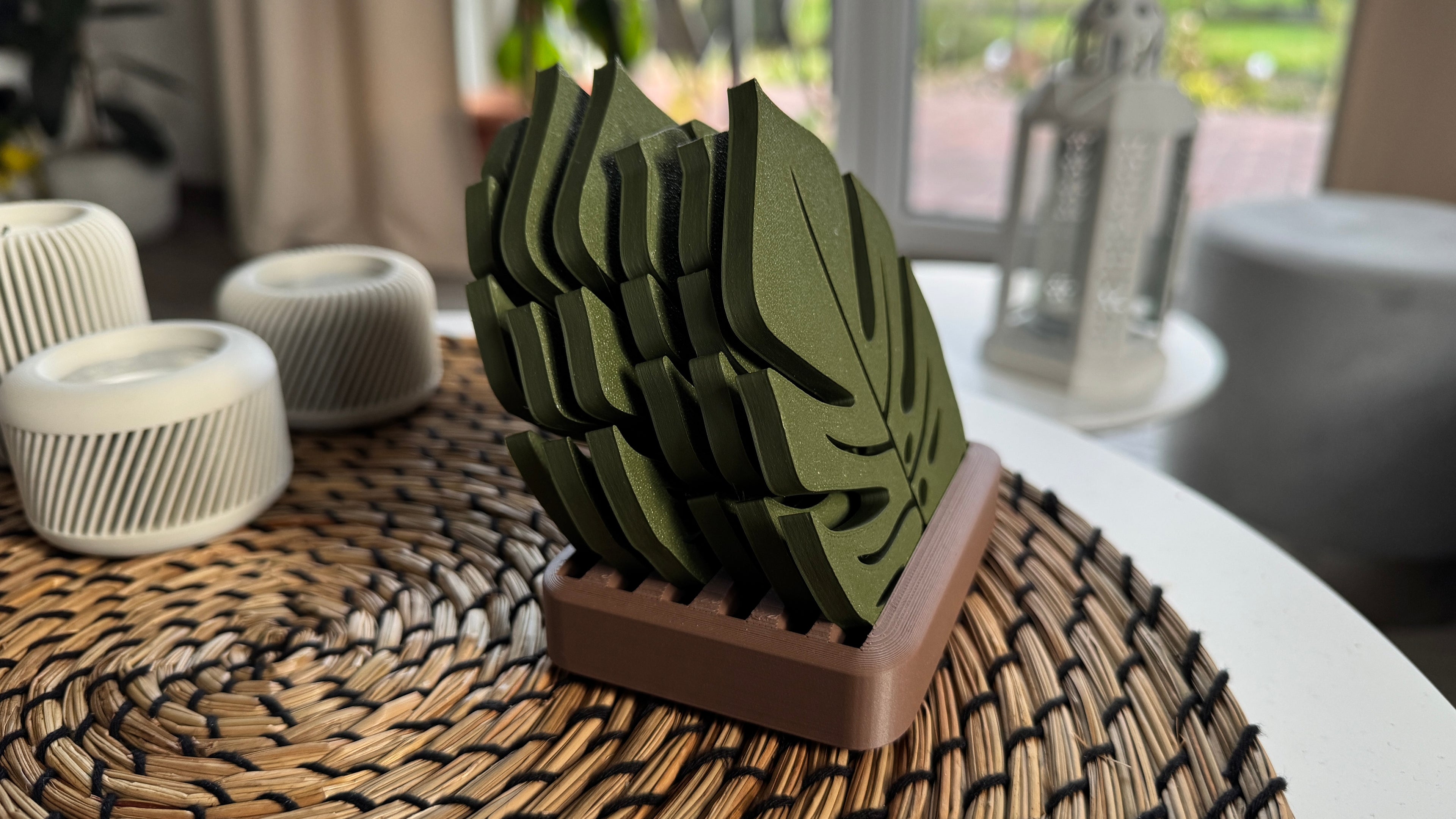 Monstera Yaprak Bardak Altlığı Seti
