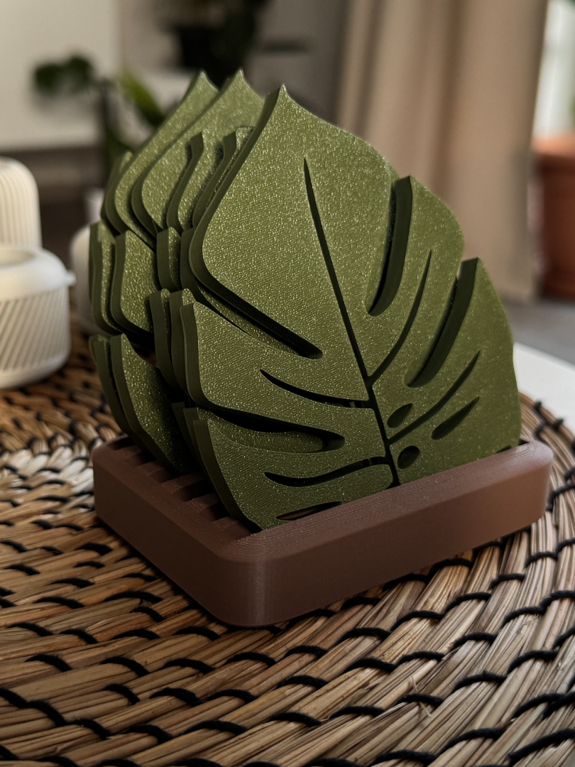 Monstera Yaprak Bardak Altlığı Seti